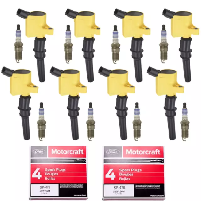 Heavy Duty Ignition Coil & Motorcraft SP479 Platinum Spark Plug For Ford F150