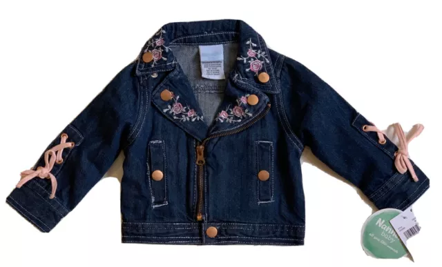 Nannette Baby Girls Denim Jacket-Size 12M- Blue-New