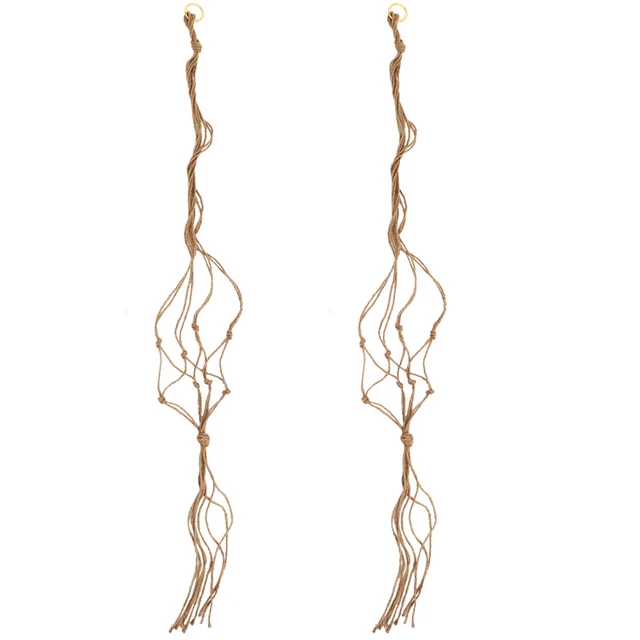 2 PCS Hängekorb Für Blumentöpfe Jute Hängender Pflanzer Makramee-Aufhänger