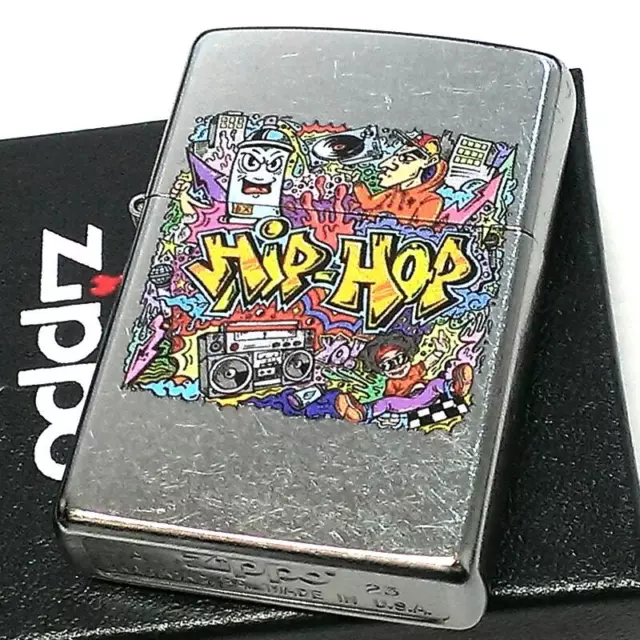 Zippo Oil Lighter HipHop Graffiti Street Chrome Silver Brass Regular Case Japan