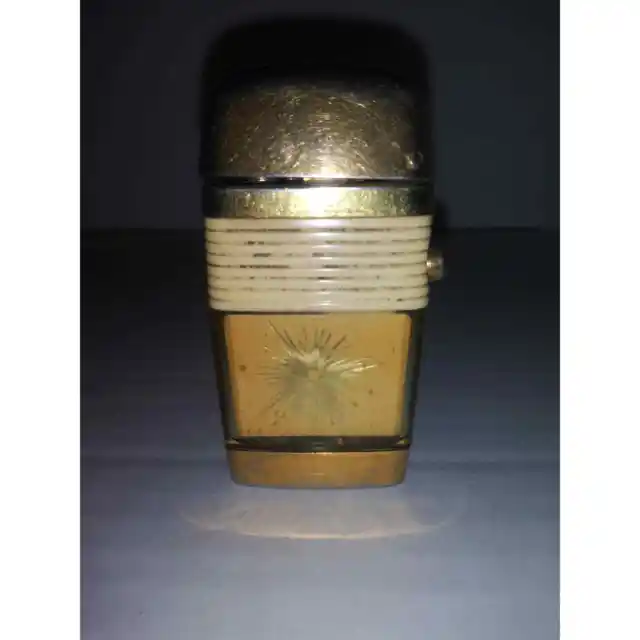 Compact Retro 1960s Scripto See Through Vu Lighter Goldenglo Starburst