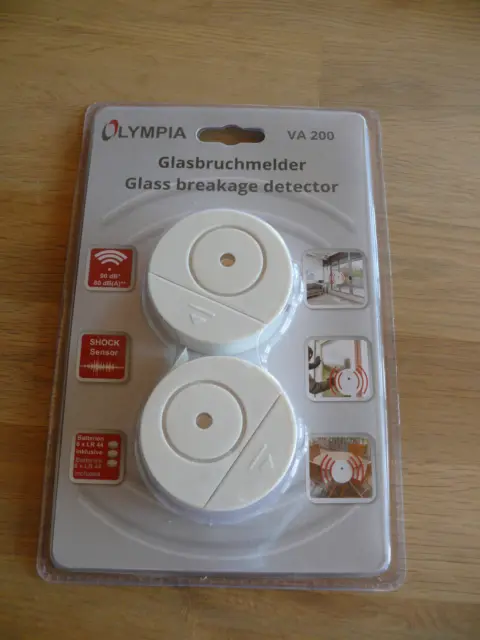 Olympia VA 200 Glasbruchmelder, 90 dB, 2 Stück, OVP, incl. Batterien