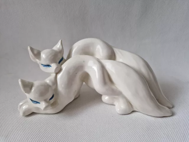 Vintage unusual Art Deco Arctic Foxes Fox Glazed Ceramic Figure Ditmar Urbach ? Vintage unusual Art Deco Arctic Foxes Fox Glazed Ceramic Figure Ditmar Urbach ?
