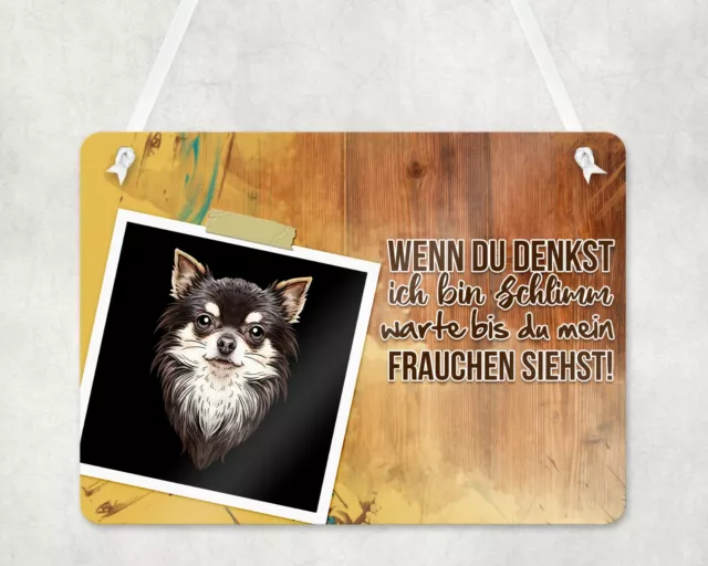 Warnschild Türschild Schild Eingangsschild Wetterfest Chihuahua Hund Spruch