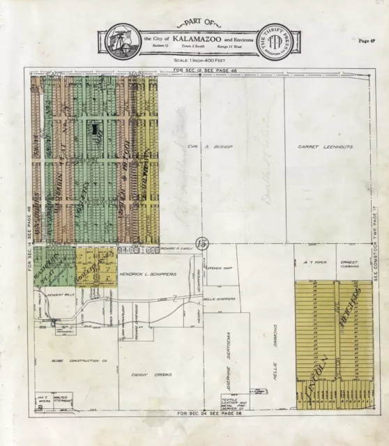 1928 atlas KALAMAZOO COUNTY Michigan plat maps old GENEALOGY history DVD P153