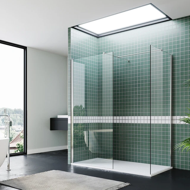 WALK IN SHOWER Screen Enclosure And Tray Wet Room 8mm Easy Clean Glass