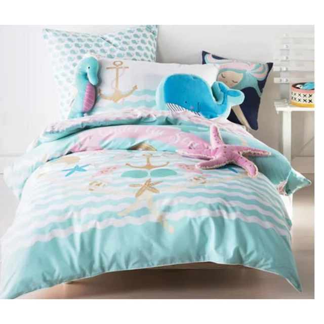 DOUBLE BED DOONA Cover & 2 Plushies.Aquamarine by Hiccups 80.00