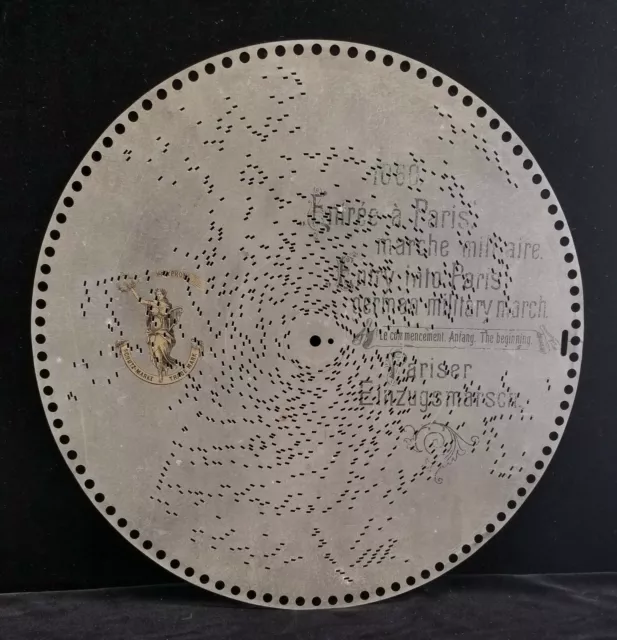 Antique 15.5" Schutz Marke Polyphon Disc Entry Into Paris German Military March