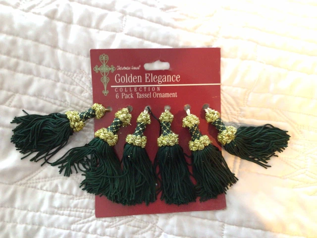 Elegantes borlas negras y doradas paquete de 6 adornos borla elegancia dorada