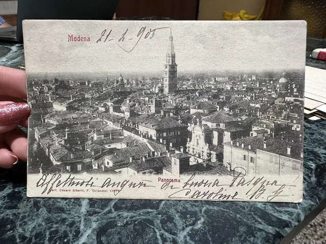 Cartolina Modena Panorama Viaggiata 1903 Bg