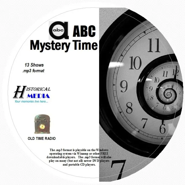 ABC MYSTERY THEATER - 13 Shows - Old Time Radio In MP3 Format OTR On 1 CD