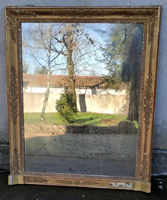 Ancien Grand Miroir cadre Doré/19 ème siècle/miroir ancien/old golden mirror