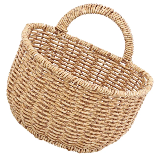 Cesta de frutas colgante cesta de pared decoración tejida cesta de pared puerta cesta trasera