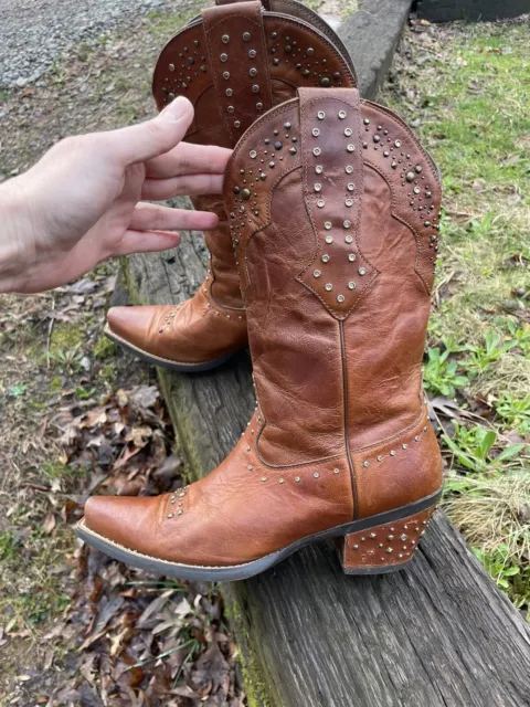 Ariat Western Leather Studded Cowboy Boots 8.5 Woman’s