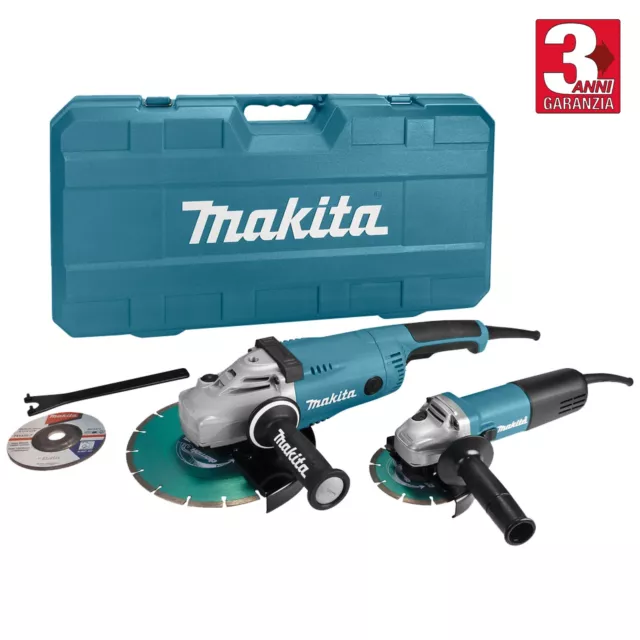 Set Smerigliatrice Angolare 230mm + 125mm MAKITA Kit Valigetta Promo DK0053GX1