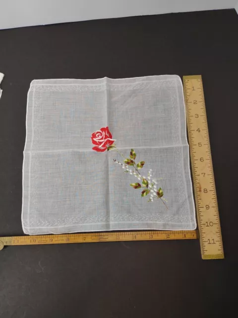 VGT Lot 8  Hand Embroidered Hankies Handkerchief Beautiful 😍 2