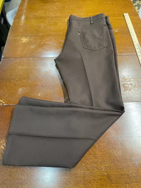 VTG Levis Black Label Straight Leg Mens Sz 36x32 Polyester Pants Made In USA