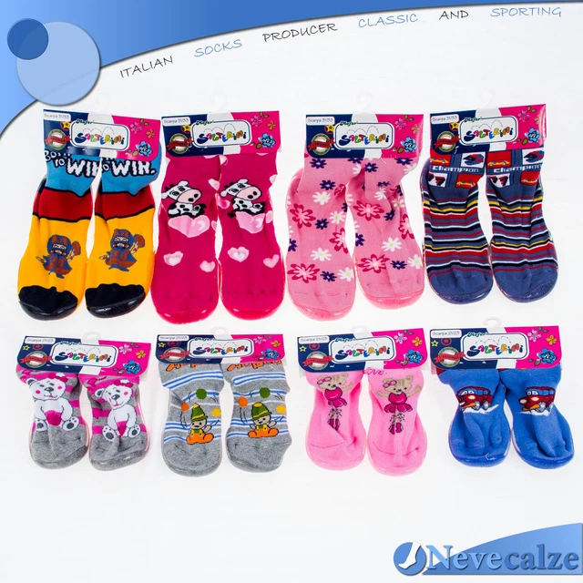 Calze antiscivolo scarpetta BAMBINO pantofole  con suola in gomma  pvc BSCAL001