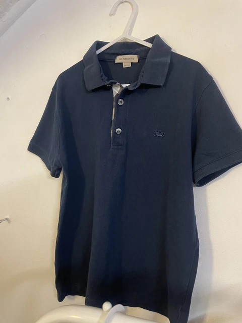Boys Burberry genuine polo shirt navy blue age 10