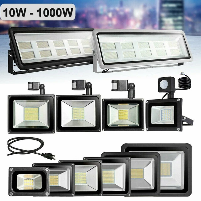 10-500W LED Fluter mit Bewegungsmelder/Stecker Aussen Strahler Scheinwerfer IP65