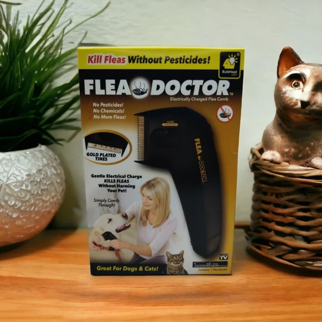 Flea Doctor Electrically Charged Flea Comb ASOTV For Dogs & Cats Kills Fleas