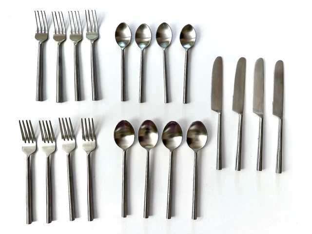 ANTHROPOLOGIE Set of 20 Streamlined Stainless Steel Flatware Place Settings NEW ANTHROPOLOGIE Set of 20 Streamlined Stainless Steel Flatware Place Settings NEW