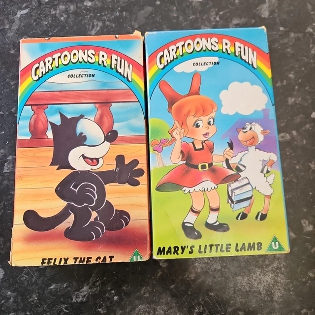 2X CARTOONS R Fun VHS Marys Little Lamb & Felix The Cat ** Please Read ...