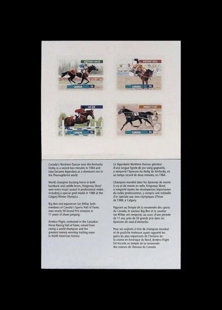 CANADA, Sc #1798b, MNH, 1999, Famous Horses, Complete Booklet