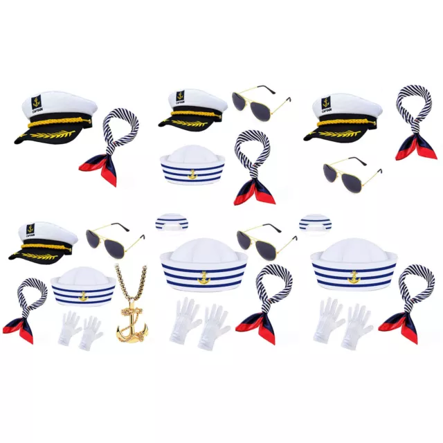 Unisex Captain Gloves Sailor New Cosplay Gift Scarf Cute Sunglass Props Hat DIY