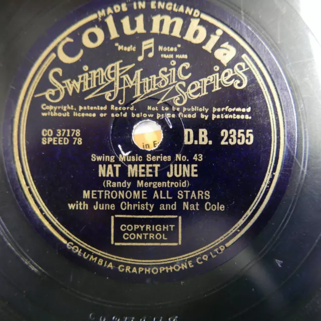 78 rpm METRONOME ALL STARS sweet lorraine , sinatra / nat meet june , christy