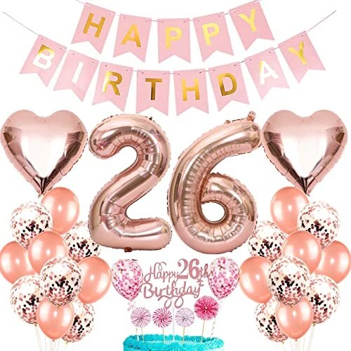 Feelairy Balloons Number 24 Rose Gold Foil Balloon Number 24