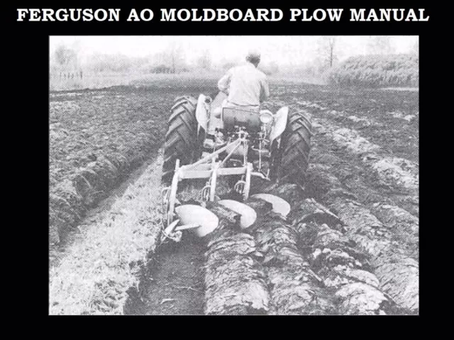 FERGUSON AO MOLDBOARD PLOW MANUALs 70pg with Service Operations & Maintenance