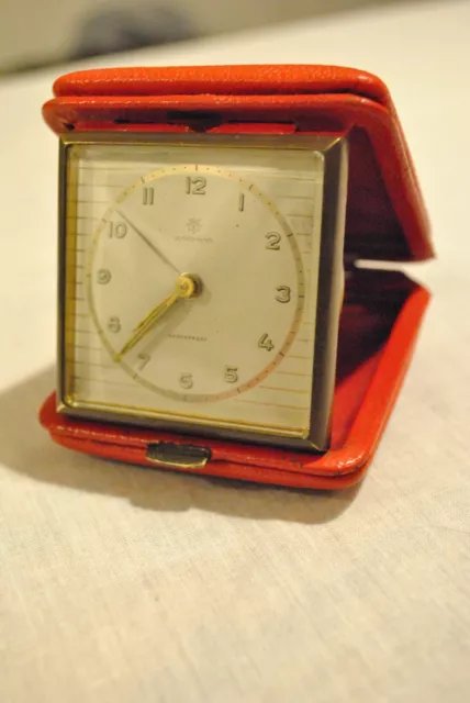 Orologio Sveglia da Viaggio JUNGHANS SHOCKPROOF Vintage '50 Watch working