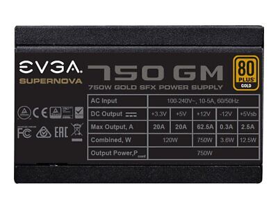 123-GM-0750-X2 EVGA SuperNOVA 750 GM Netzteil (intern) EPS12V / SFX12V ~D~