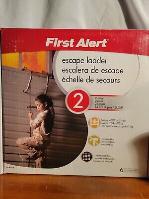 Escalera de escape de incendios antideslizante de acero nailon de dos pisos First Alert EL52-2 14 ft.