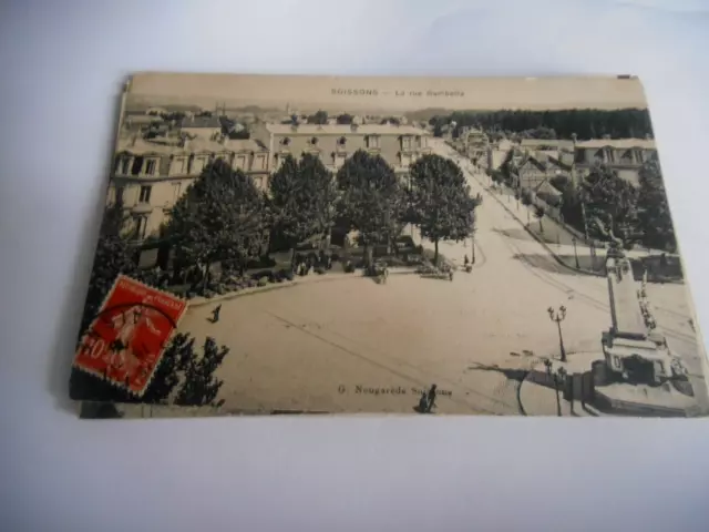 Carte Postale Ancienne, Soissons, La Rue Gambetta