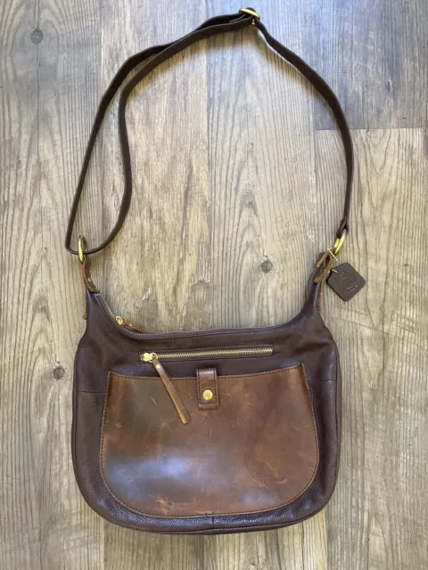 osgoode marley purse pebbled leather brown adjustable strap