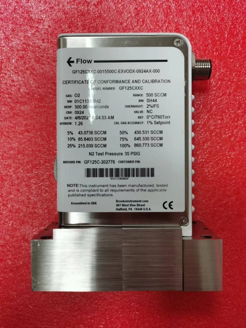 BROOKS GF125CXXC-0015500C-EXVODX-0924AX-000 Mass Flow Controller,GF125C-202776,O