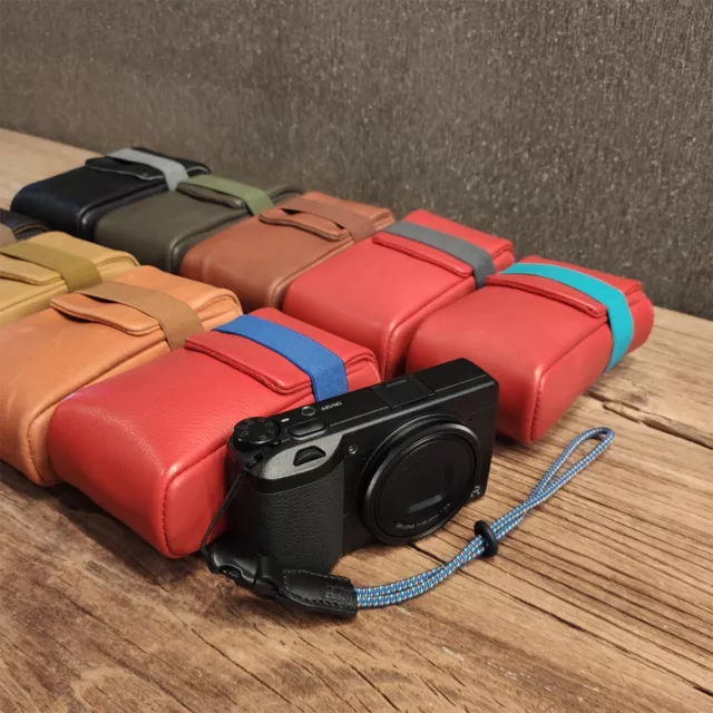 Cam-in Genuine Leather Portable Camera Case Bag Fr Ricoh GR II III Cover Handbag