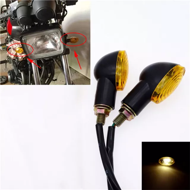 Cat Eye Blinker 10mm 4 Stk. für Yamaha Honda Suzuki Schwarz Motorrad Roller Quad 2