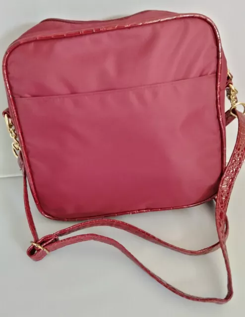 Samantha Brown Lightweight Organizer Crossbody Bag Purse Croc Trim ~  Rose 2