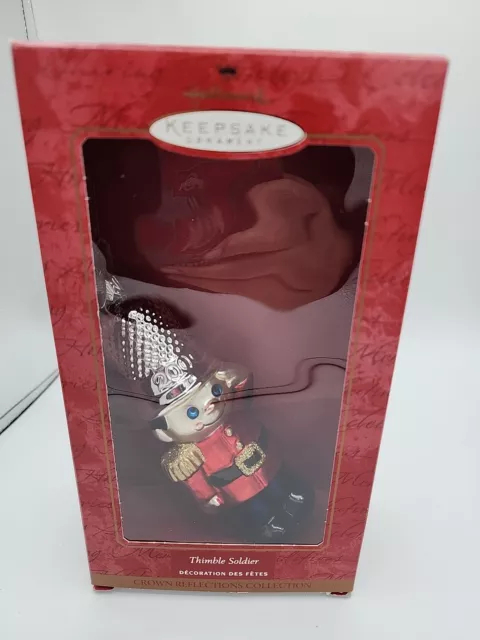 Vintage Hallmark Keepsakes Ornament "Thimble Soldier" Blown Glass 2000 - NIB