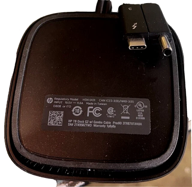 HP THUNDERBOLT DOCK G2 HSNIX01 Docking Station W/ 150w AC Adapter TPN