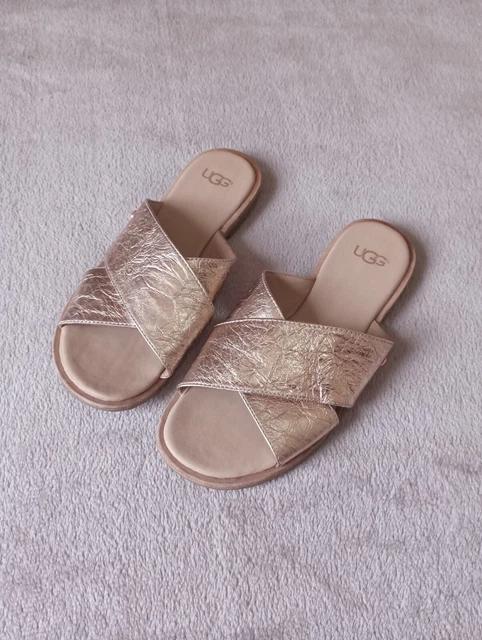 UGG WOMEN S JONI Metallic Silver Slide Size uk 6 eu39 25.00 PicClick UK