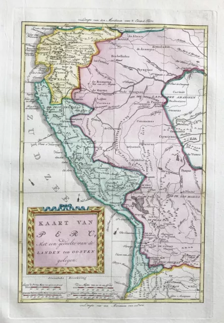 Peru South America Südamerika map Karte mapa Bachiene engraving 1785