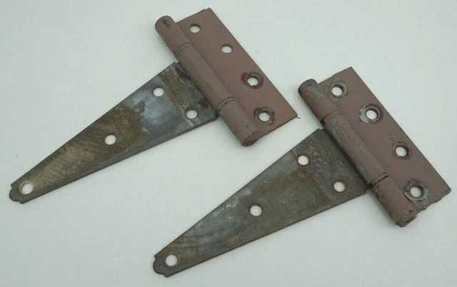 Pair Medium VINTAGE Galvanized Barn Door, Gate Strap Hinges 7 3/8 Inches