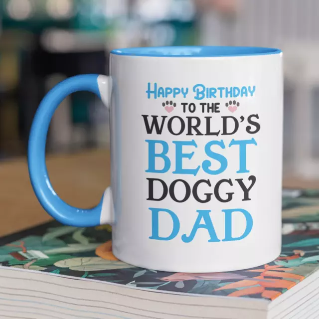 Tazza da tè tazza papà felice compleanno al mondo - cucciolo di cane papà
