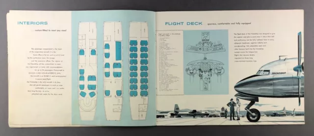 Fairchild F-27 Friendship Manufacturers Sales Brochure Cutaway Seat Maps Fokker 3