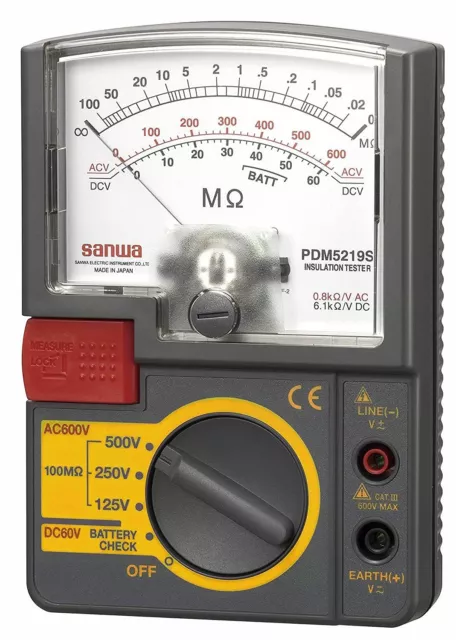 SANWA Analog Insulation Resistor Meter 500V/250V/125V PDM5219S