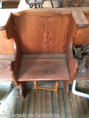 Interesting Victorian 3 Seater Stripped Pitch Pine Church Pew Bench Seat 6ft 2
